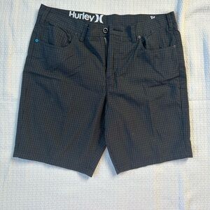 Hurley 84x Men’s 36 Slim Black and White Checkered Shorts